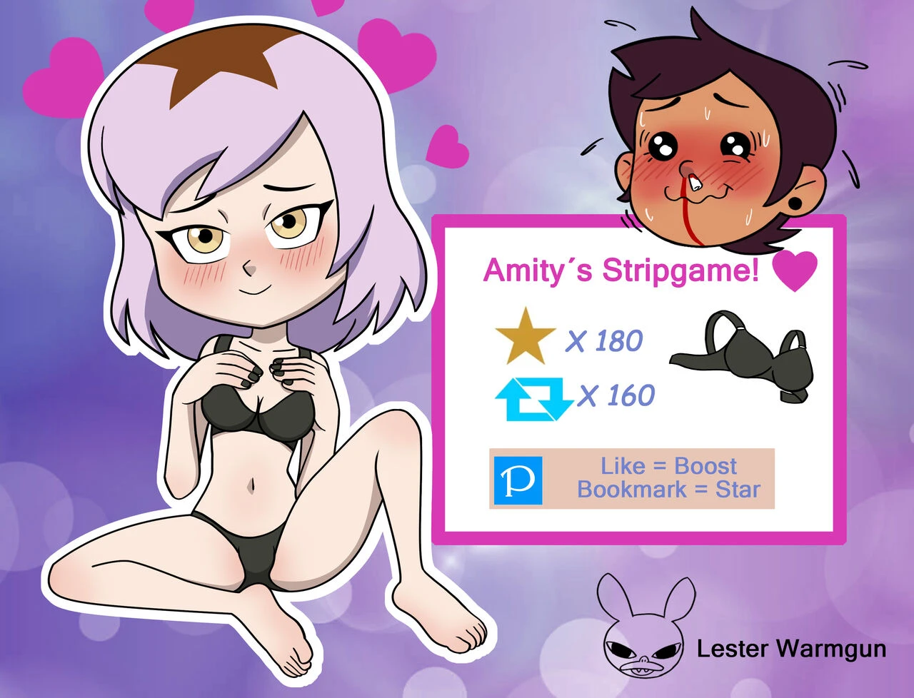 Amity's stripgame porn comic picture 4