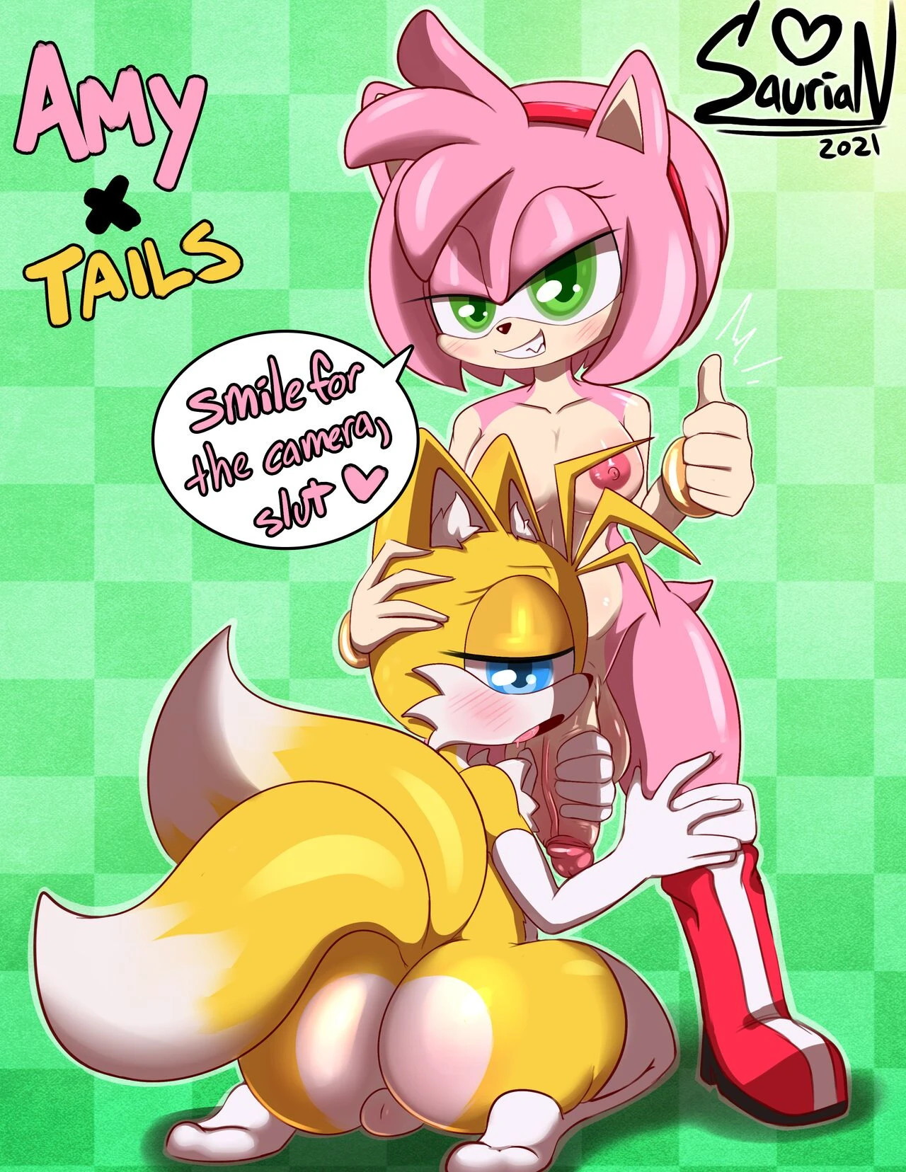 Amy x Tails porn comic picture 1