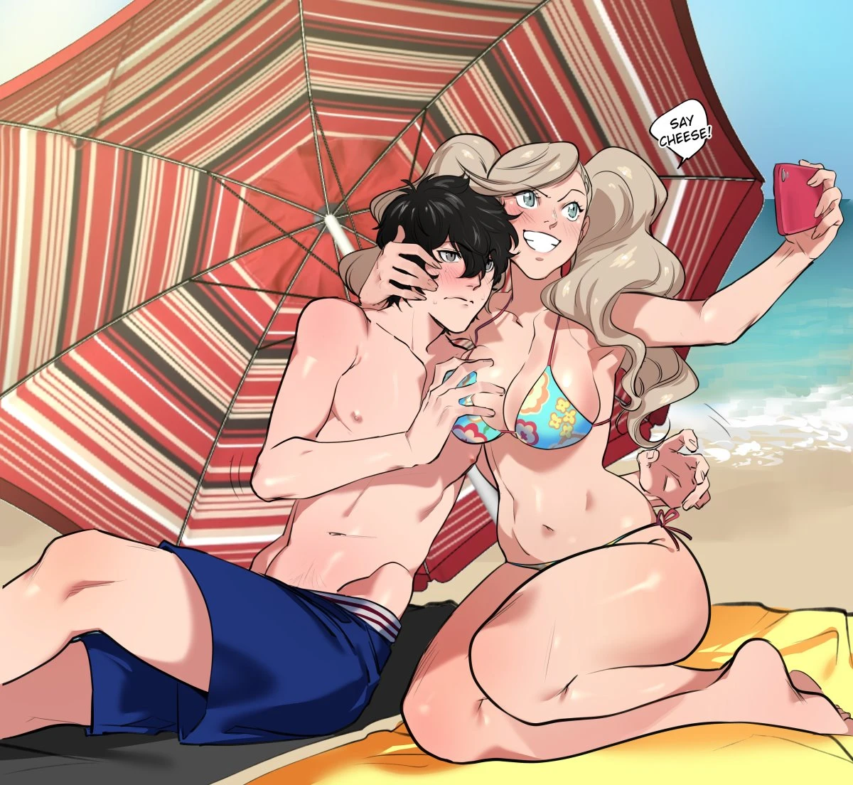 Ann/Akira beach time porn comic picture 1