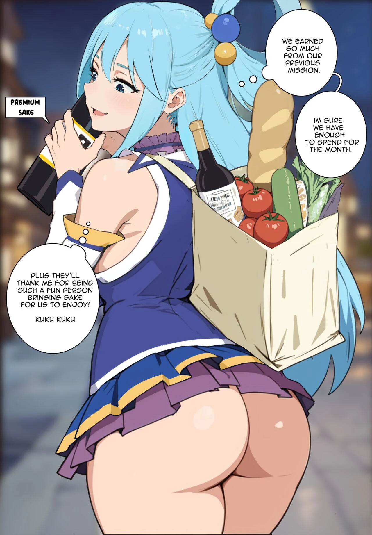 Aqua and Kazuma porn comic picture 1