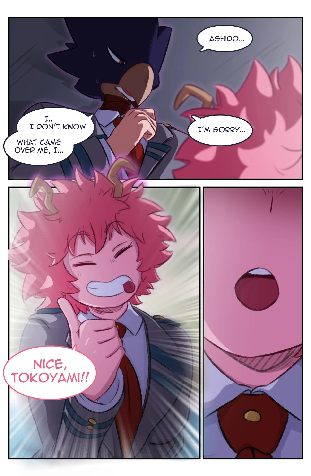 "As Thanks" Mina x Tokoyami porn comic picture 19