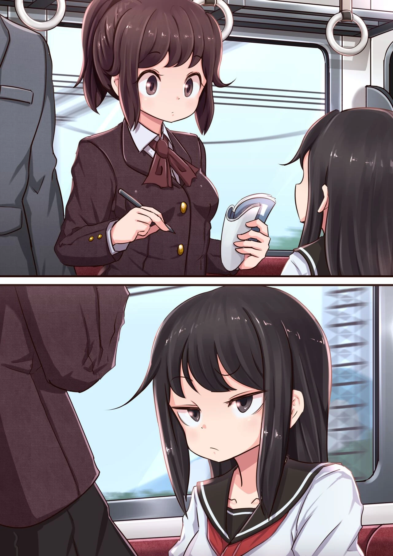 Asa no Manin Densha porn comic picture 1