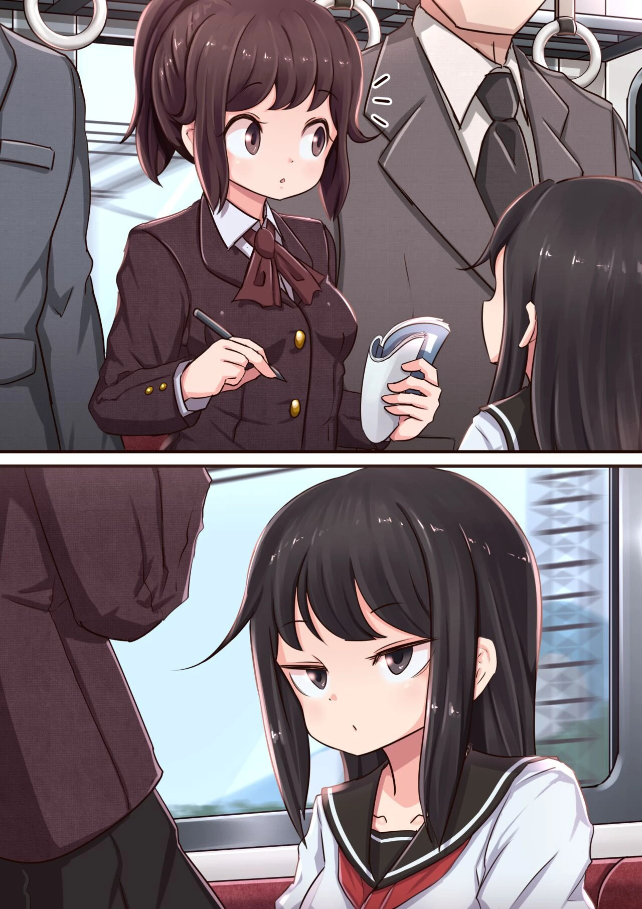 Asa no Manin Densha porn comic picture 2