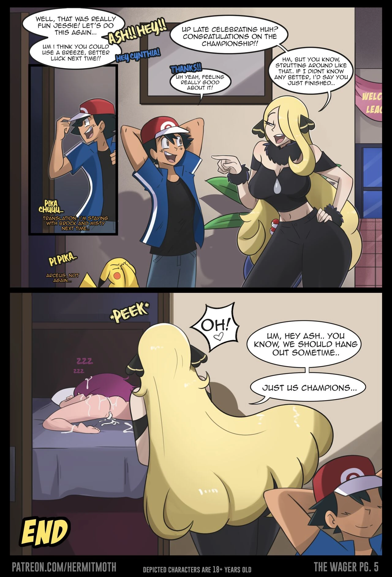 Ash and Jessie make a Wager porn comic picture 5