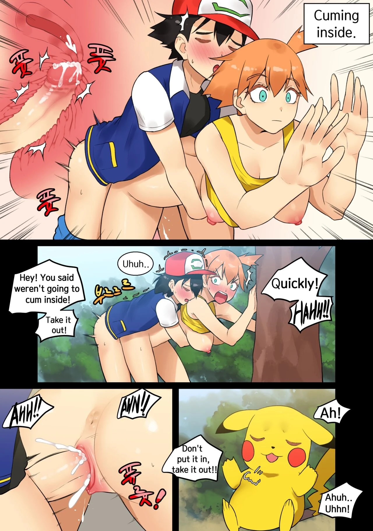 Ash x Misty (Trip with Pikachu) porn comic picture 2