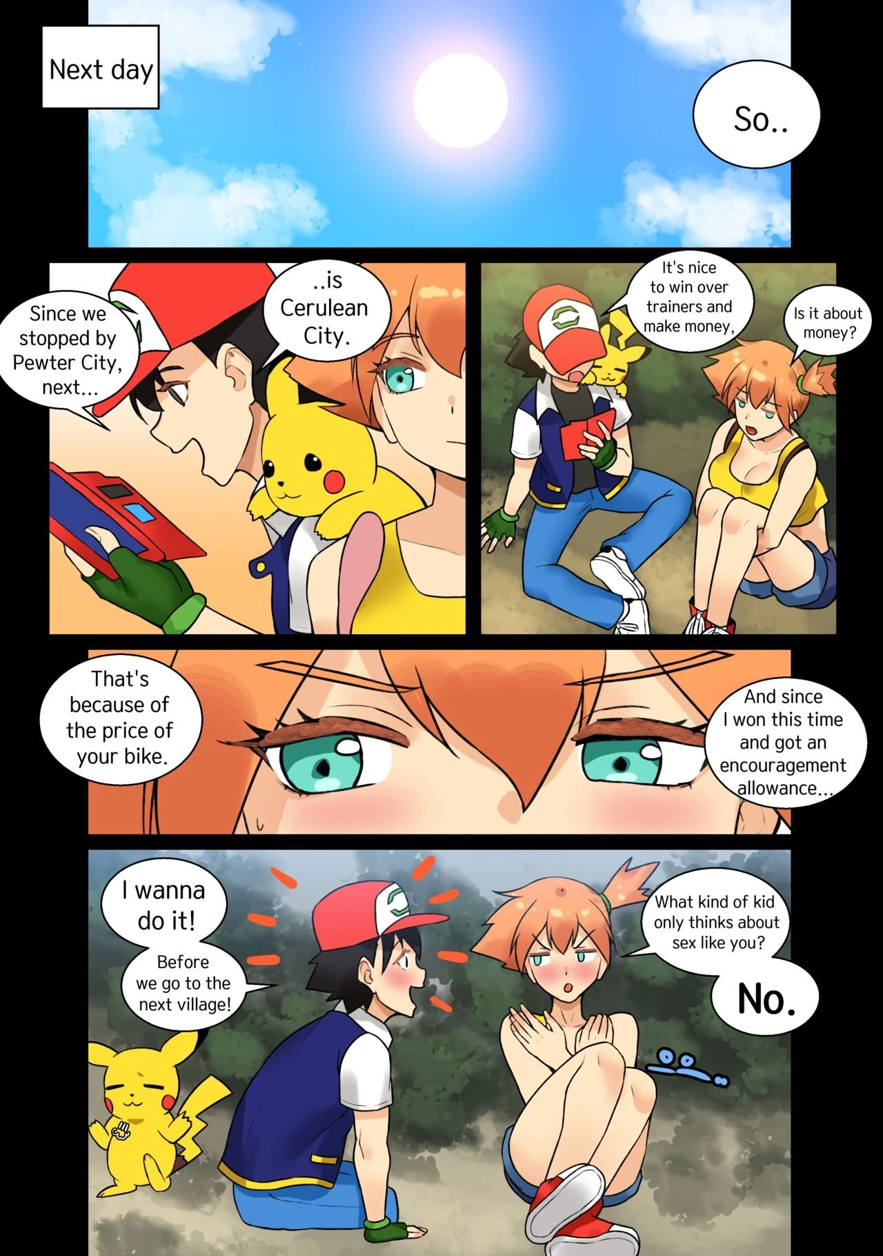 Ash x Misty (Trip with Pikachu) porn comic picture 41