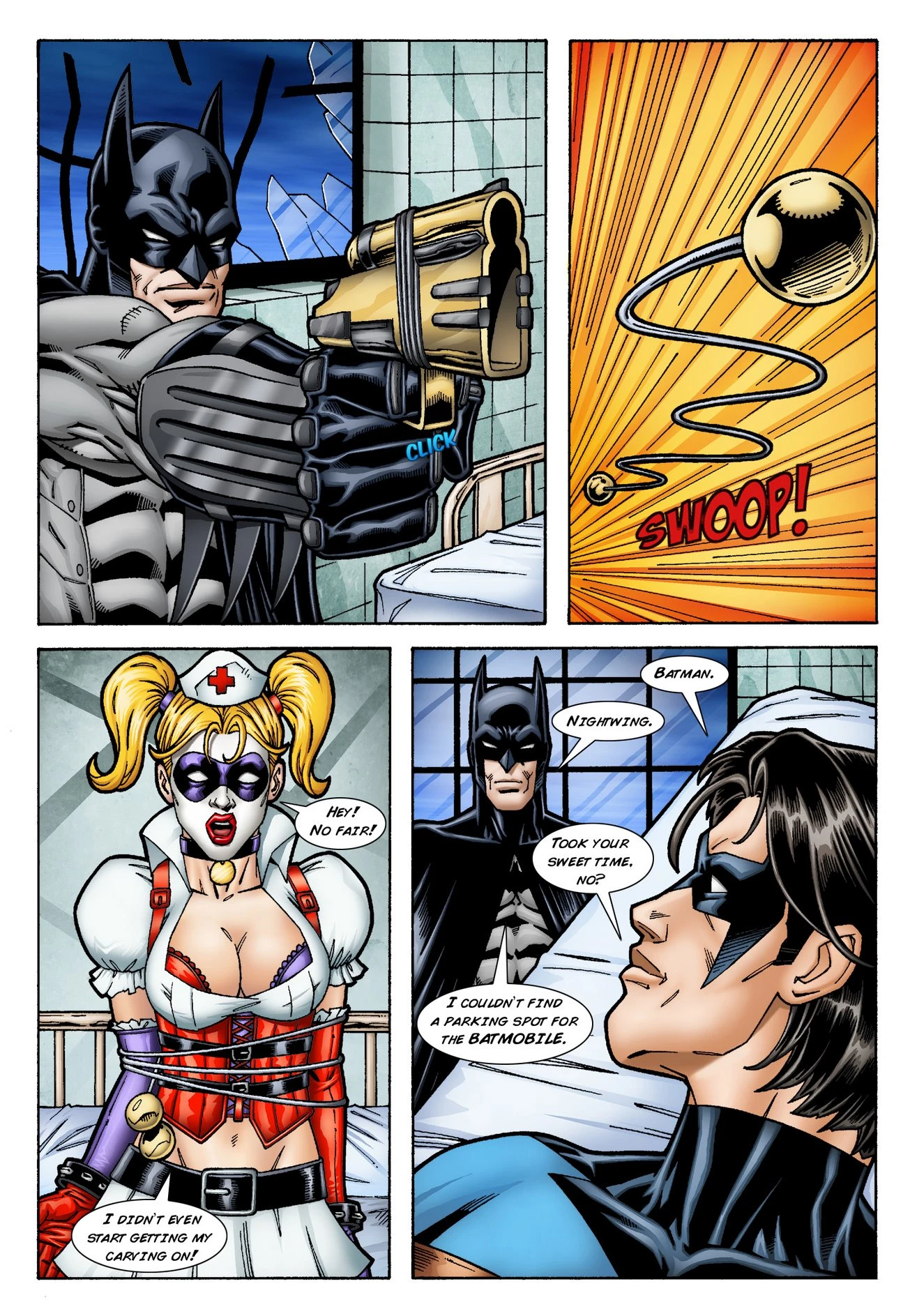 Batman and Nightwing discipline Harley Quinn porn comic picture 3