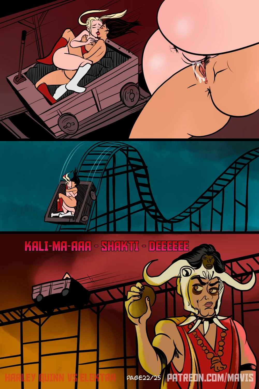 Battle of Supes: Elektra vs Harley Quinn porn comic picture 22