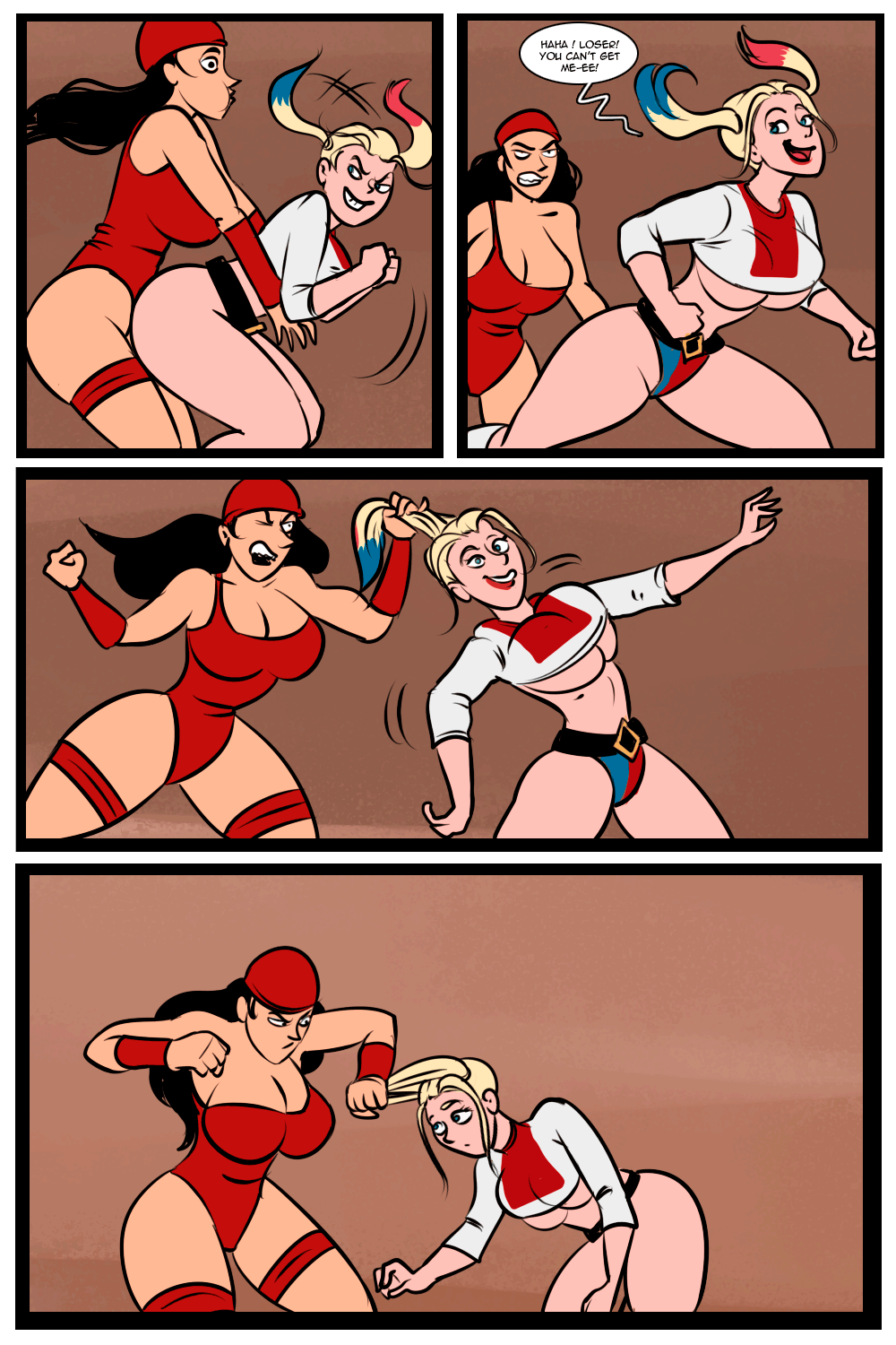 Battle of Supes: Elektra vs Harley Quinn porn comic picture 7