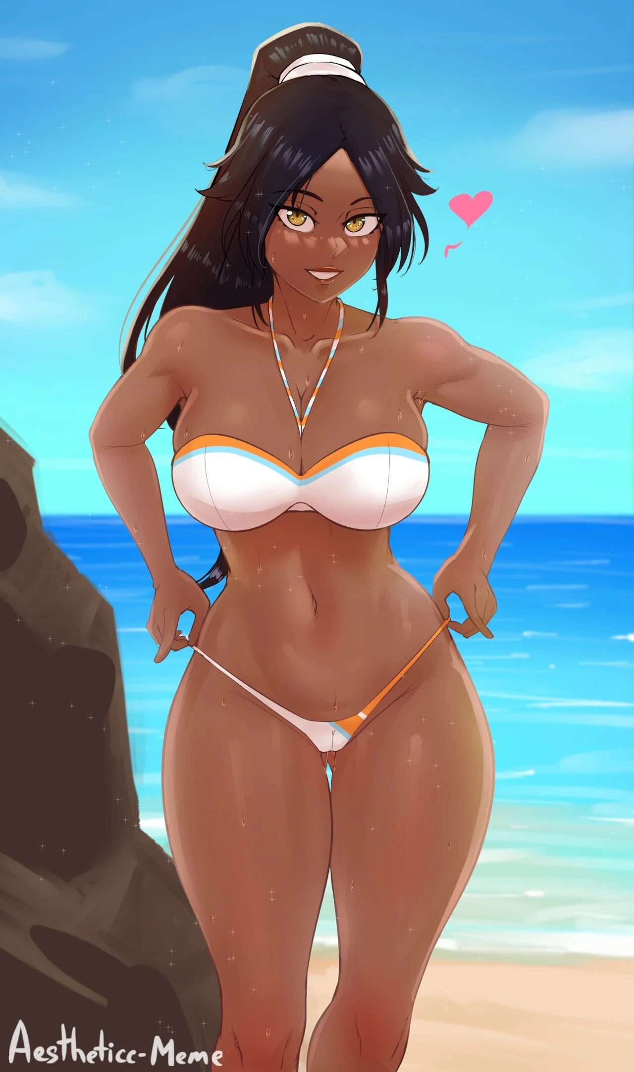 Beach Yoruichi porn comic picture 1