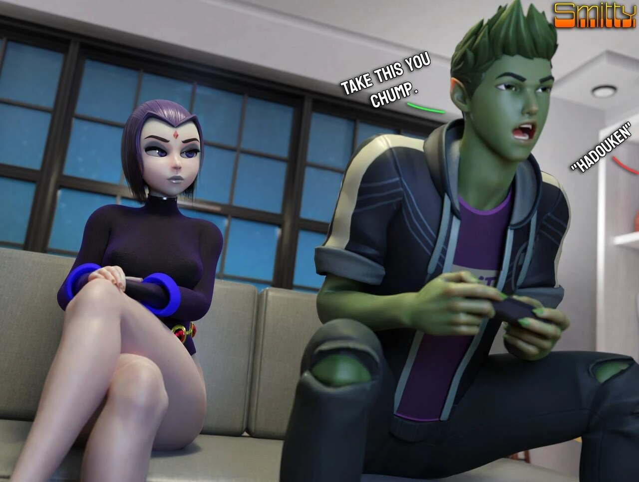 Beast Boy's epic gamer move porn comic picture 1