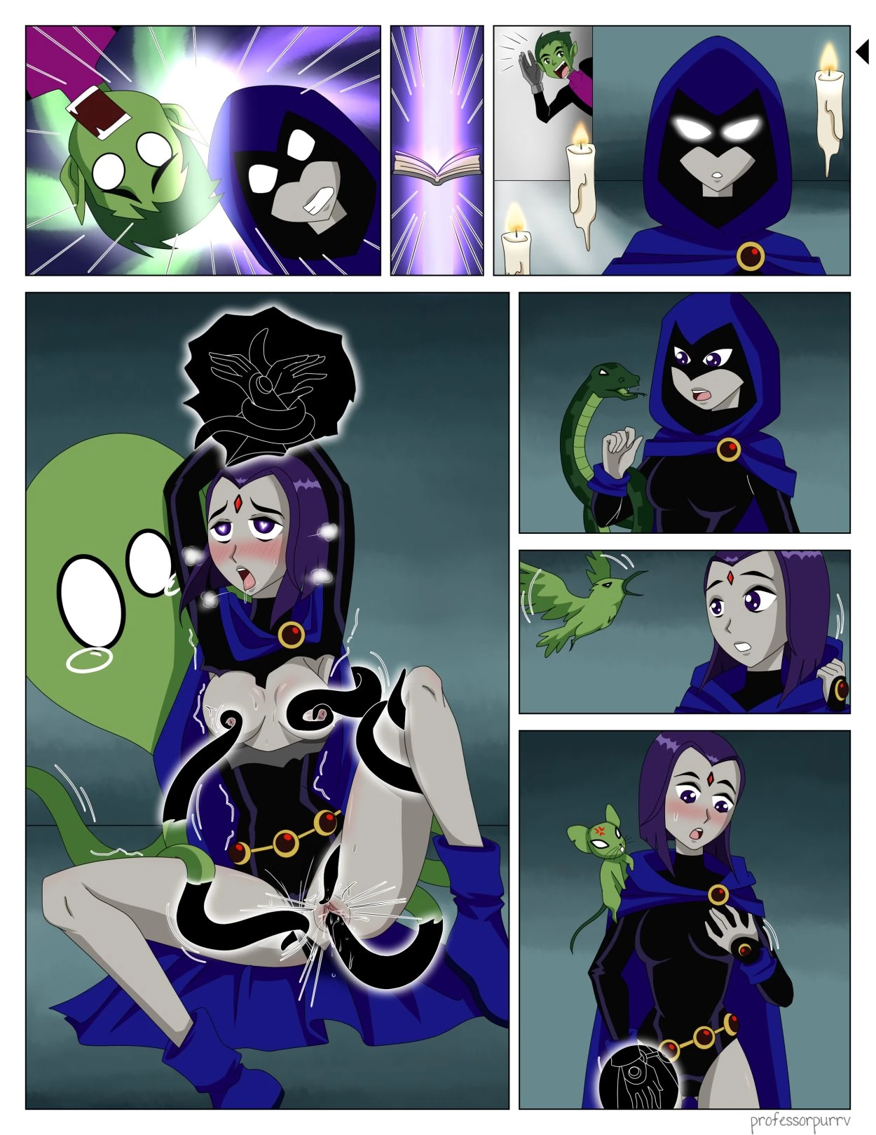 Beastboy & Raven swap bodies porn comic picture 9