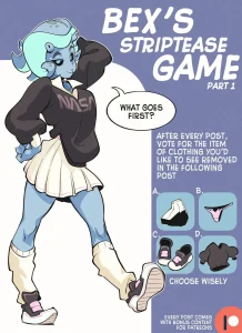 Bex's Striptease Game porn comic picture 1