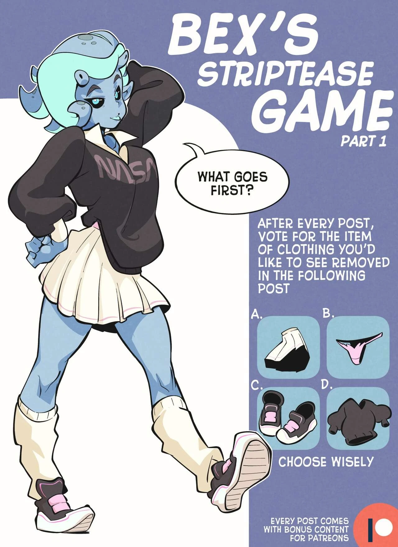 Bex's Striptease Game porn comic picture 1