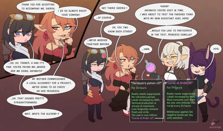 Big potion enhanced party porn comic picture 1