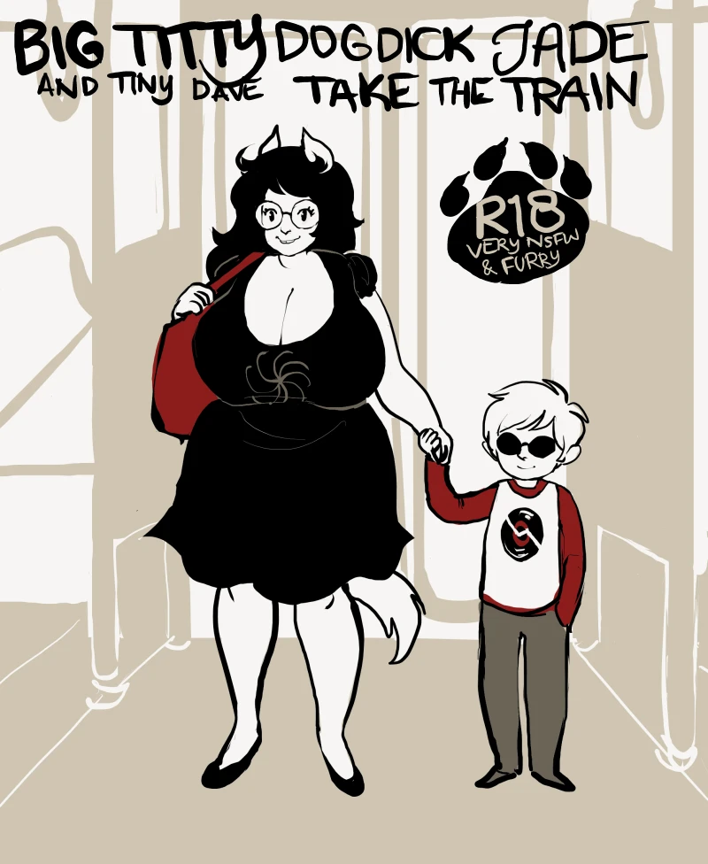 Big Titty Dog Dick Jade and Tiny Dave Take the Train porn comic picture 1