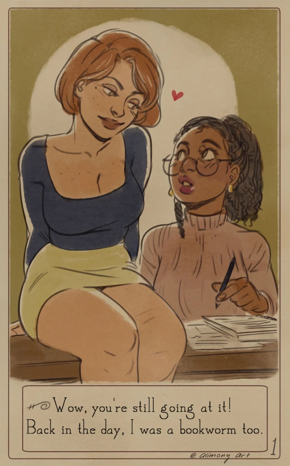 Bookworm porn comic picture 1