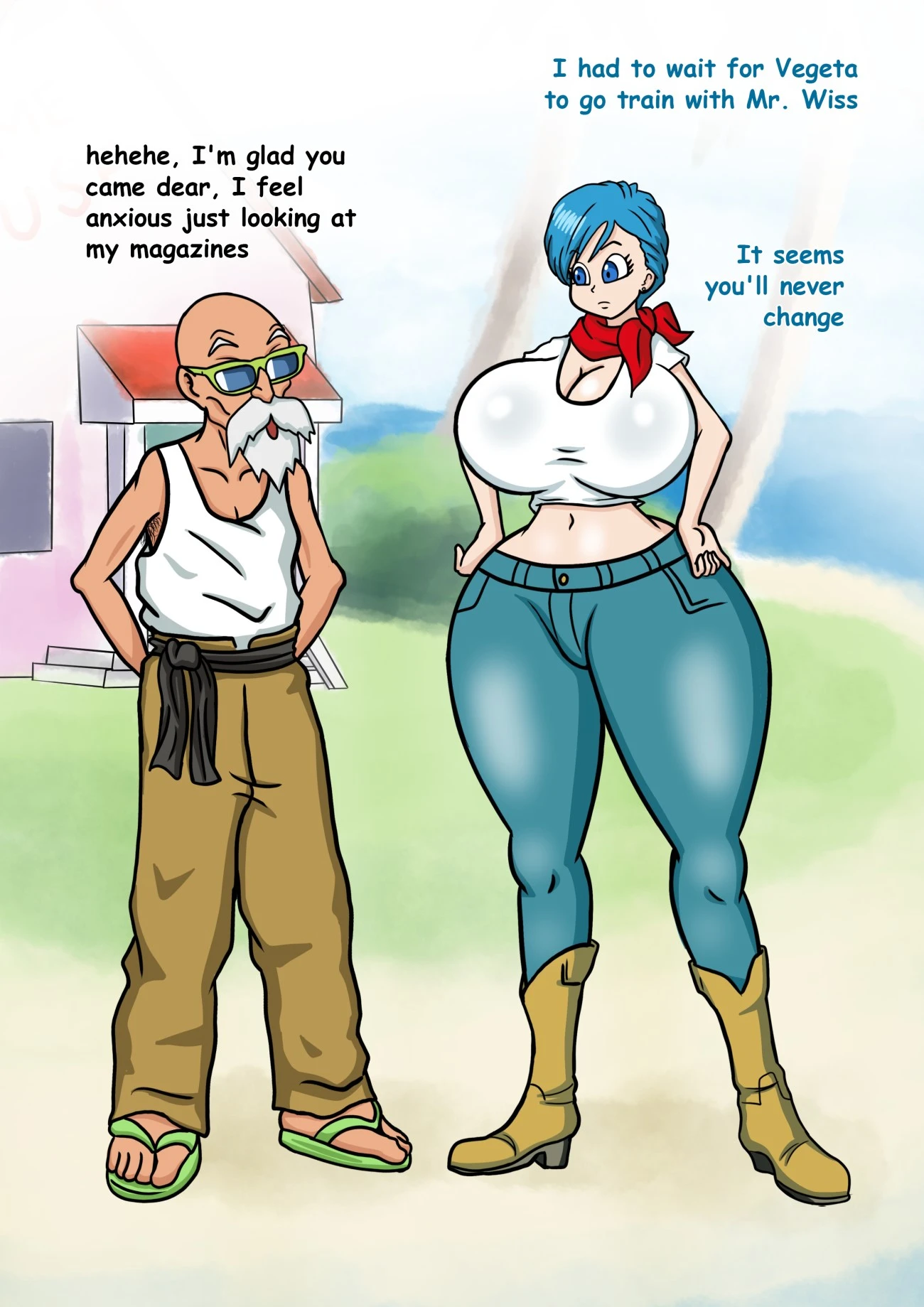 Bulma and Roshi porn comic picture 2