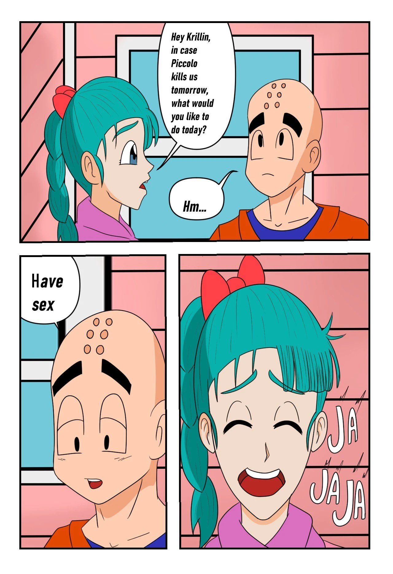 Bulma x Krilin porn comic picture 5