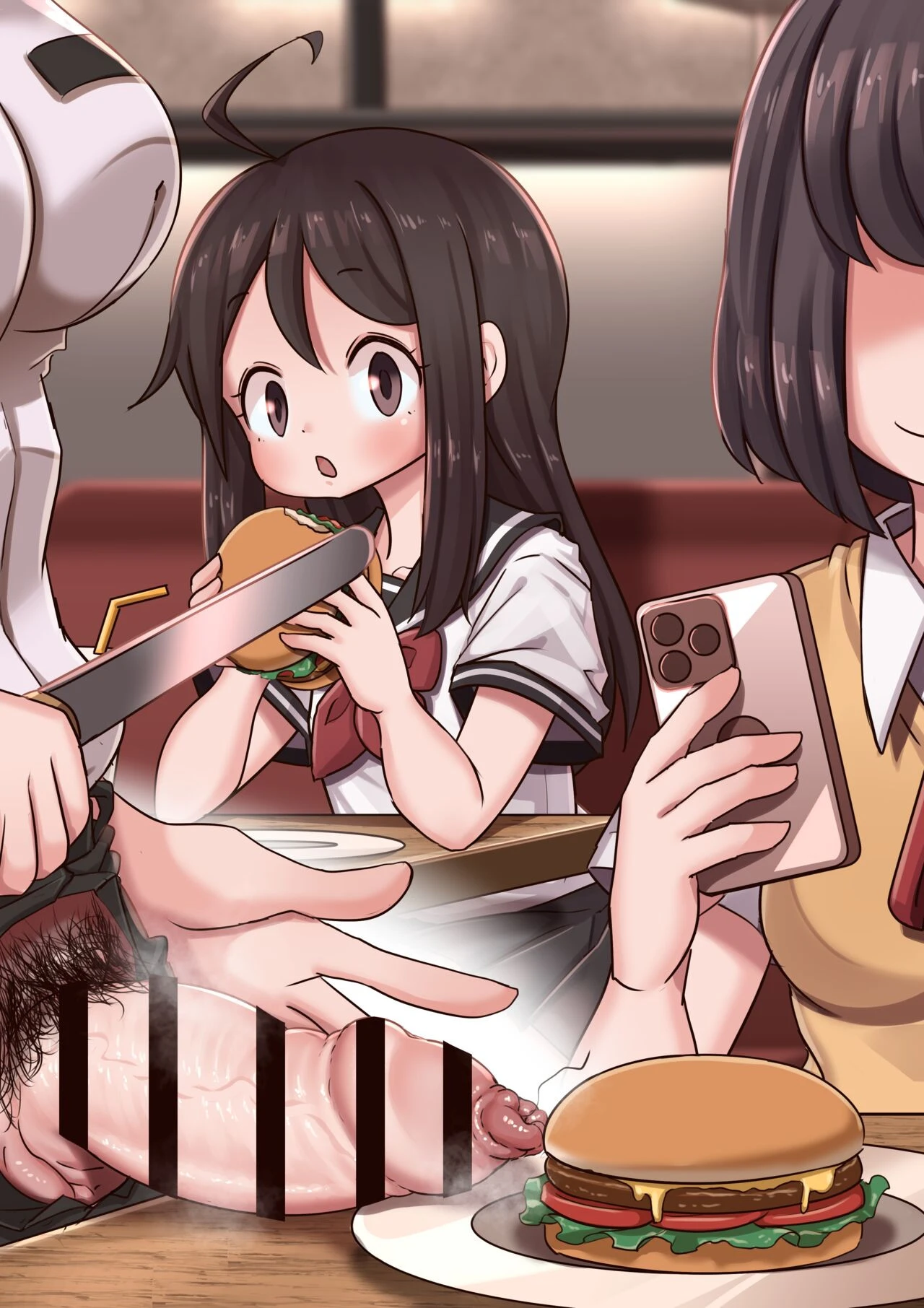 Burger shop porn comic picture 4