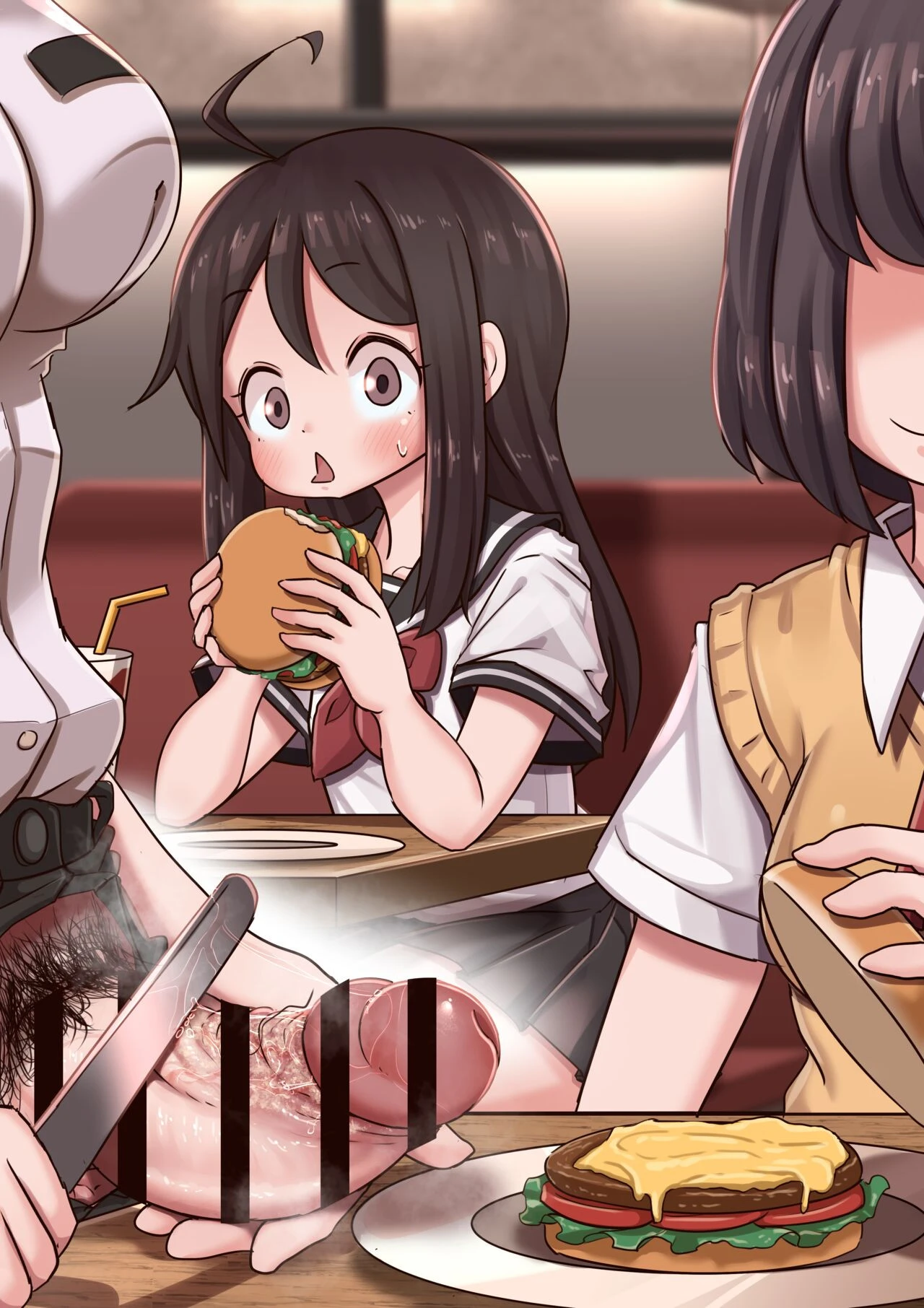 Burger shop porn comic picture 6