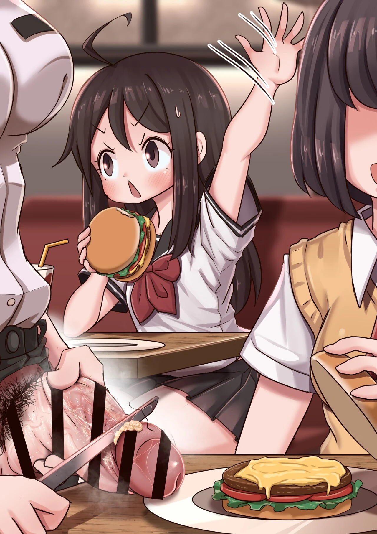 Burger shop porn comic picture 7