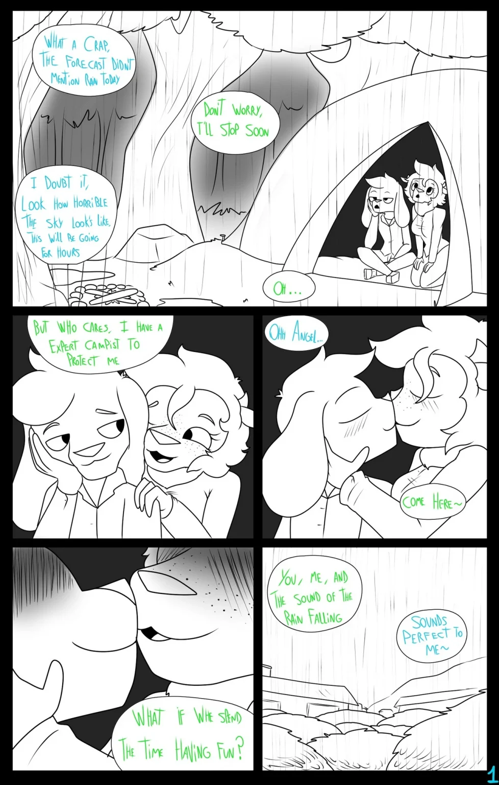 Camping Under the Rain porn comic picture 1