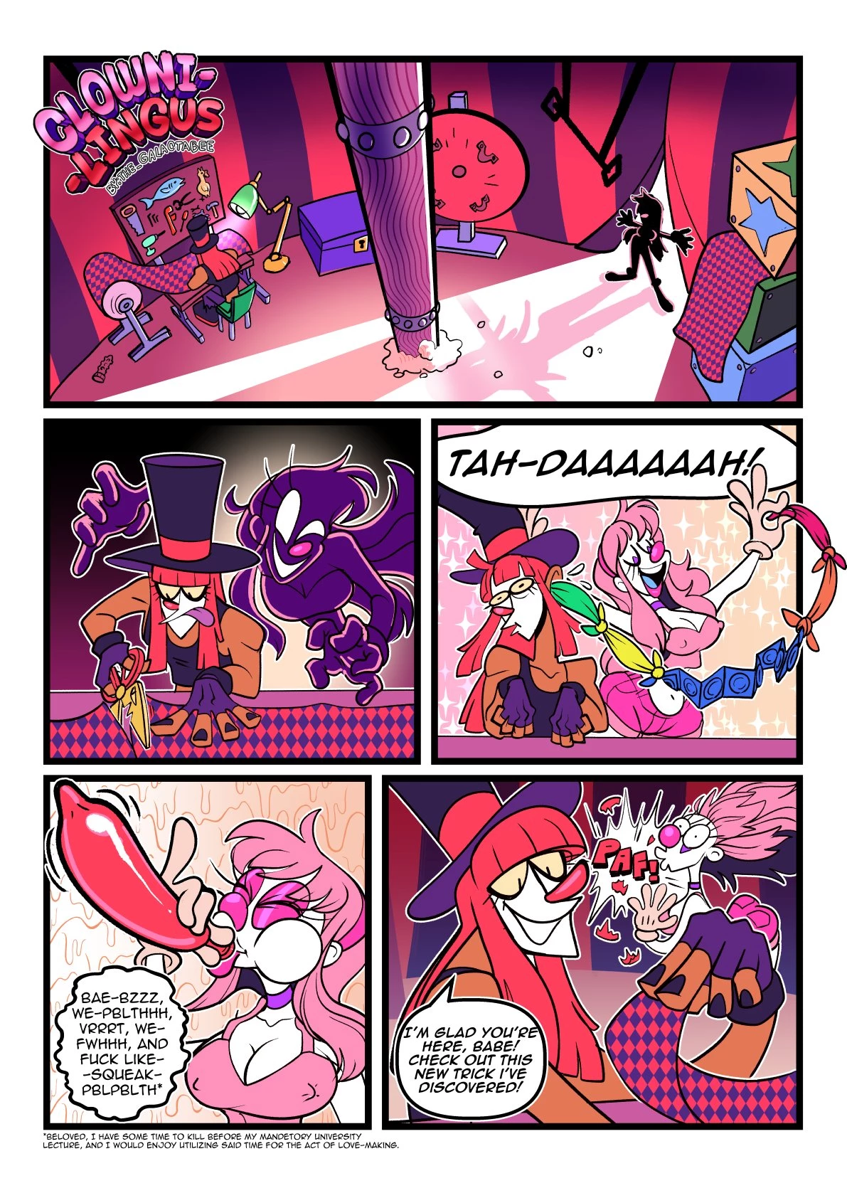 Clownilingus porn comic picture 1