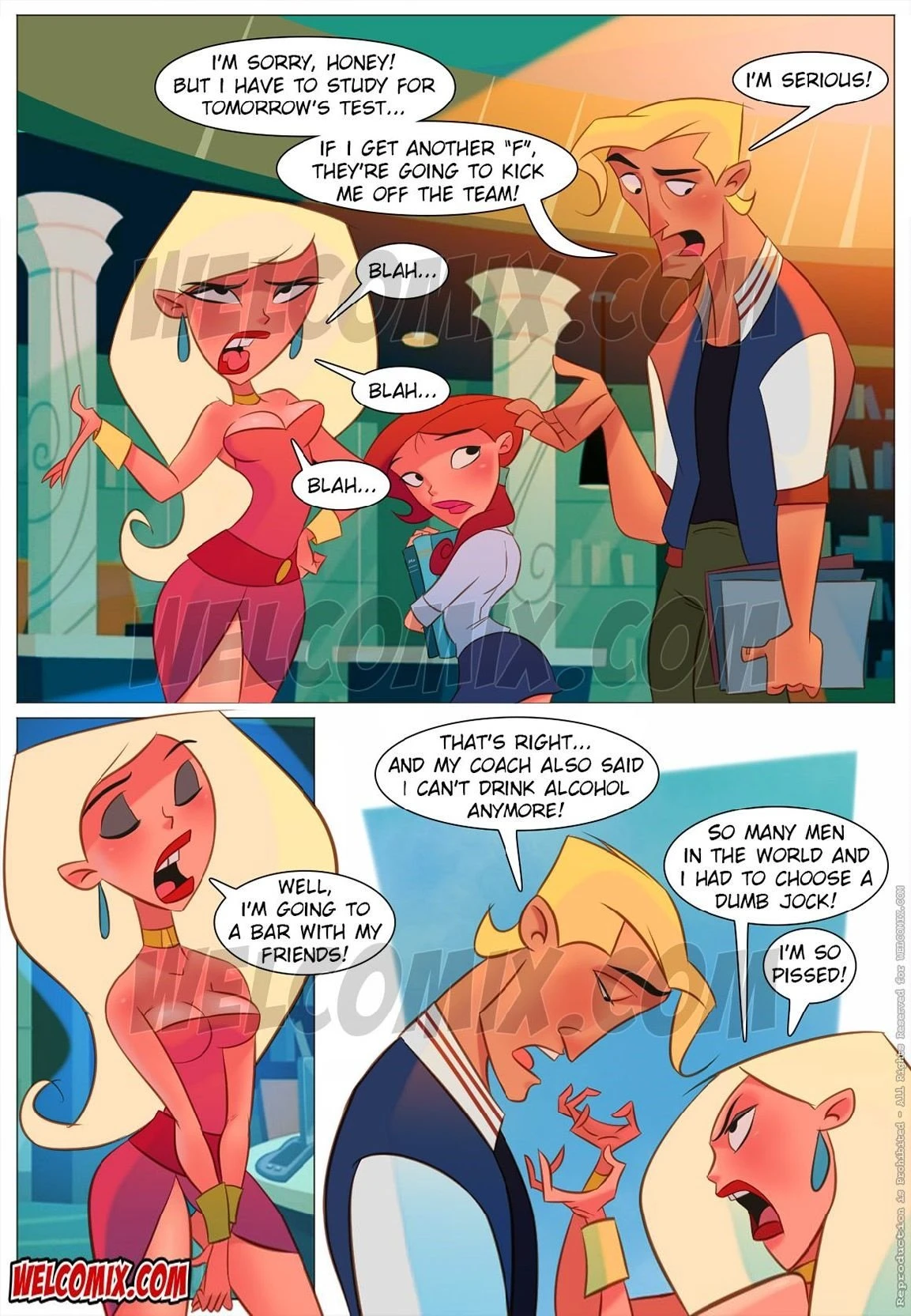 College Perverts 4 - Lust in the library porn comic picture 2