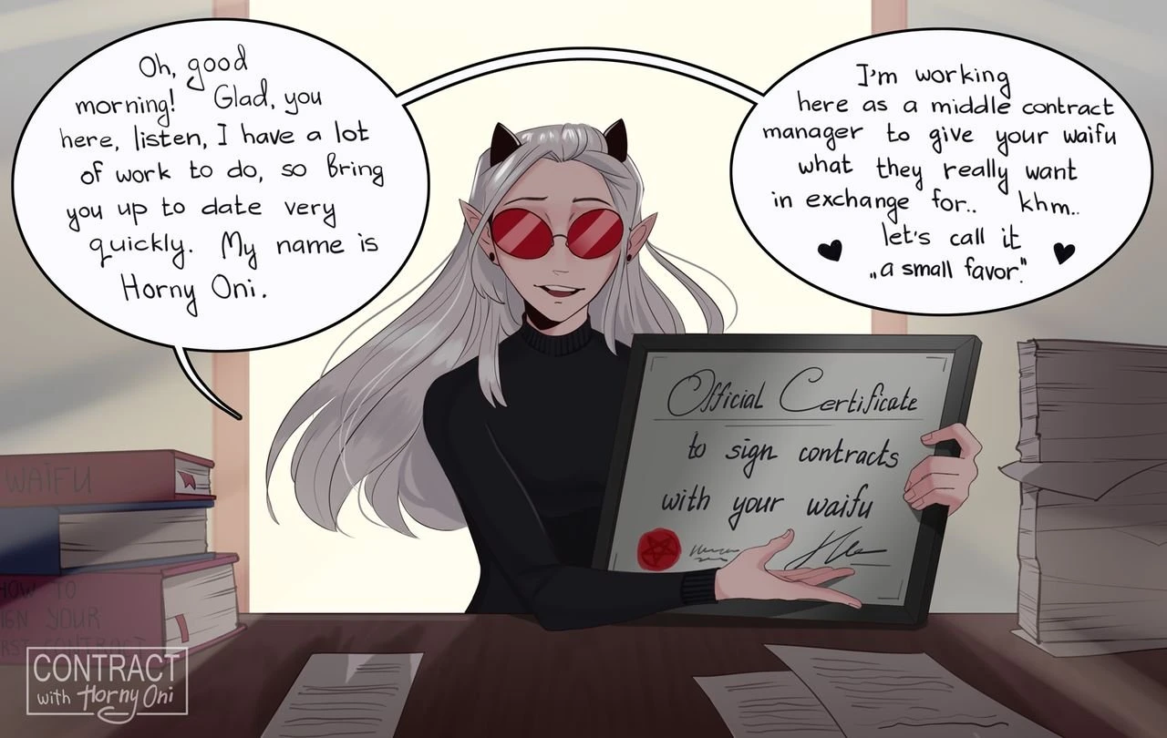 Contract with Horny Oni. Lord Dominator porn comic picture 1