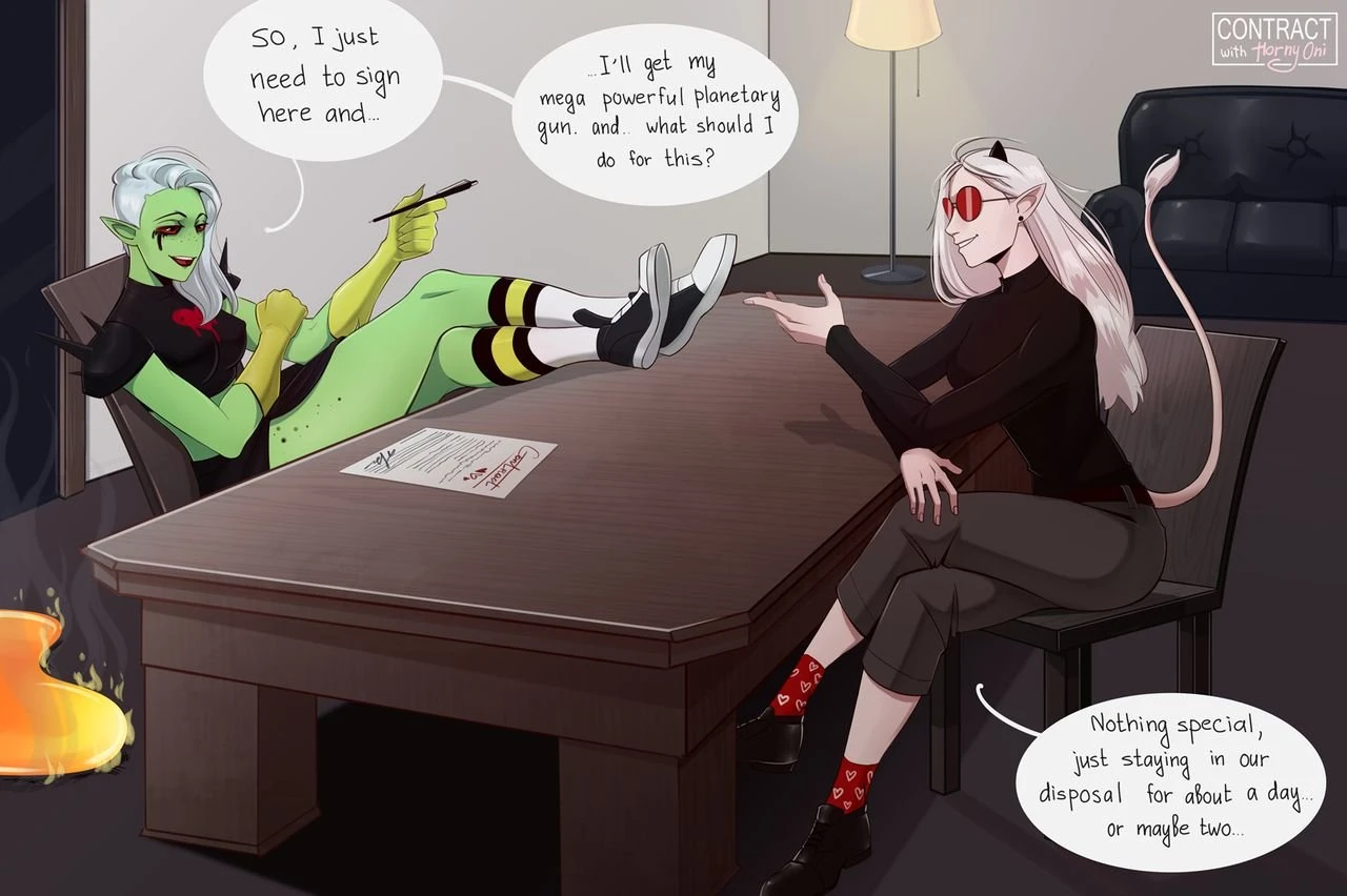 Contract with Horny Oni. Lord Dominator porn comic picture 2