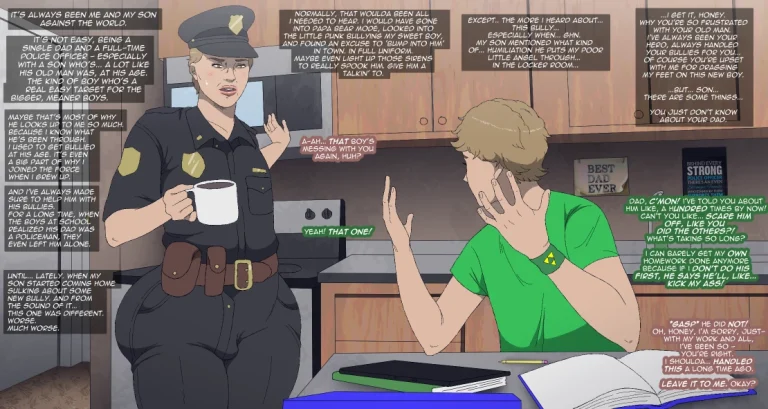 Cop deals with Bully porn comic picture 1