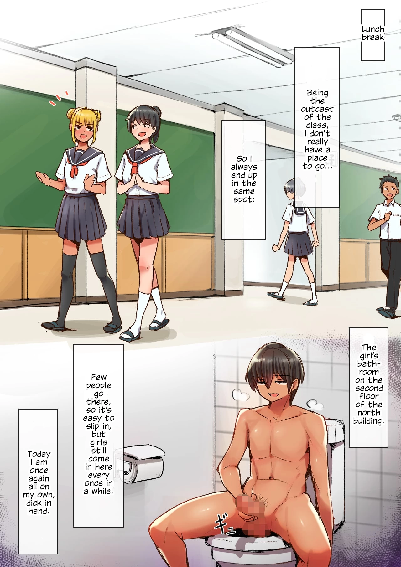 Creating Obedient Cumdumps In The Toilet | Toile de Tsukuru Iinari Nikubenki porn comic picture 3