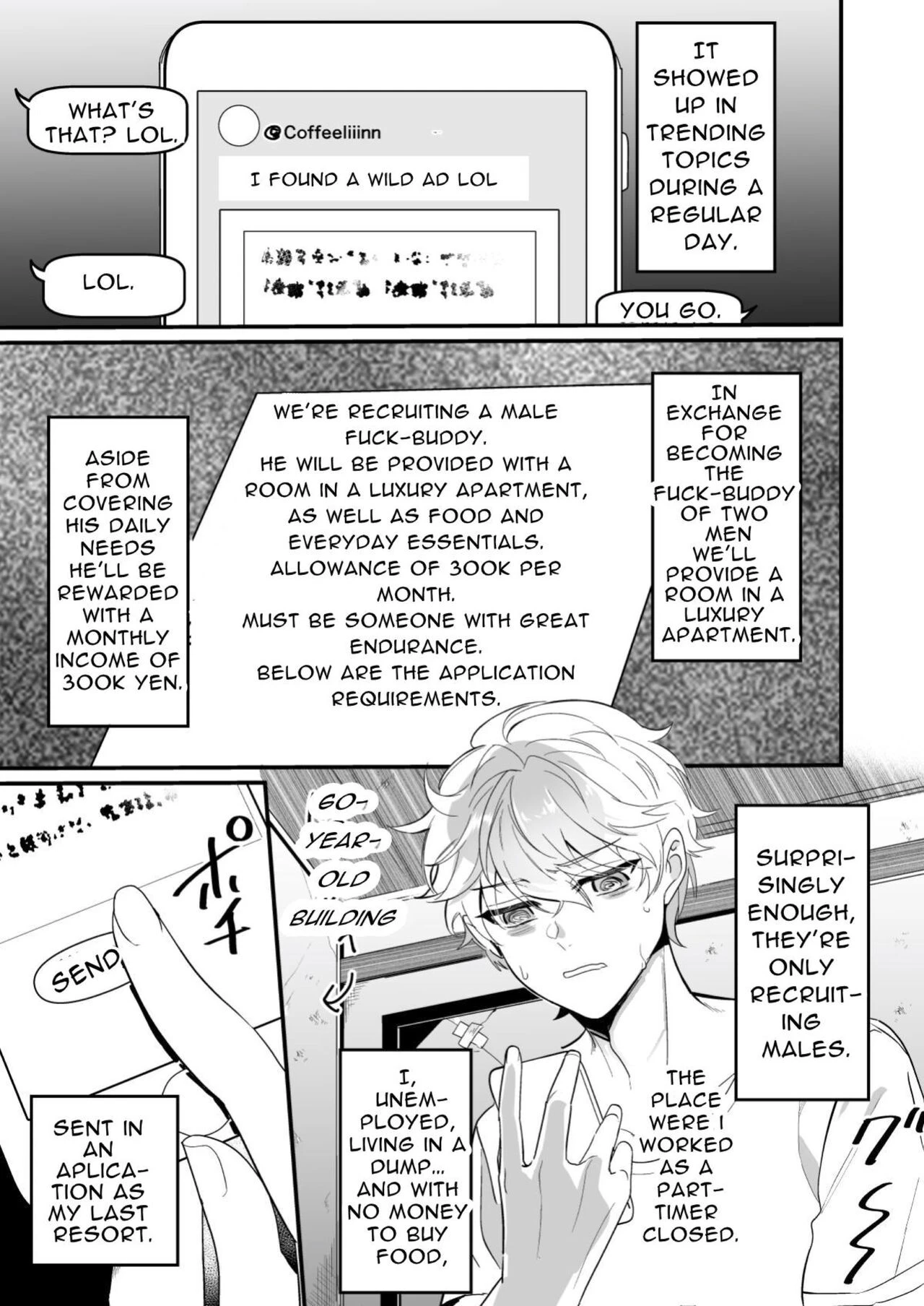 Cumsqueezed By Two Naughty Guys | Ecchi na Onii-san Futari ni Shiboritoraresou desu porn comic picture 2