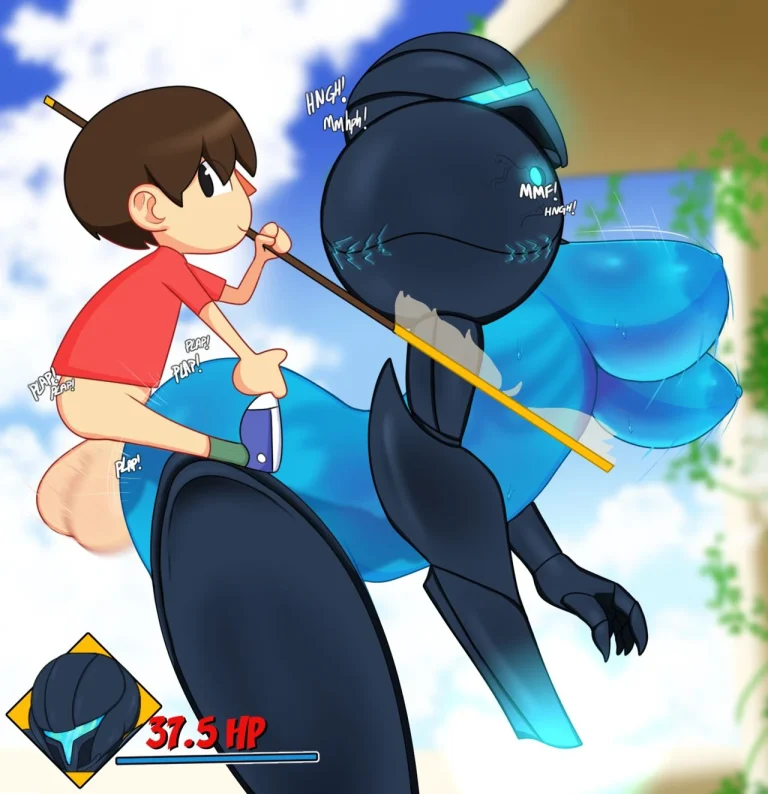 Dark Samus vs Villager porn comic picture 2