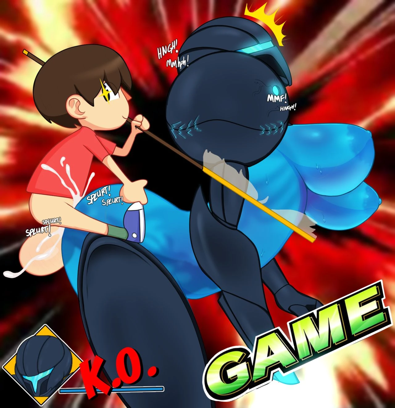 Dark Samus vs Villager porn comic picture 3