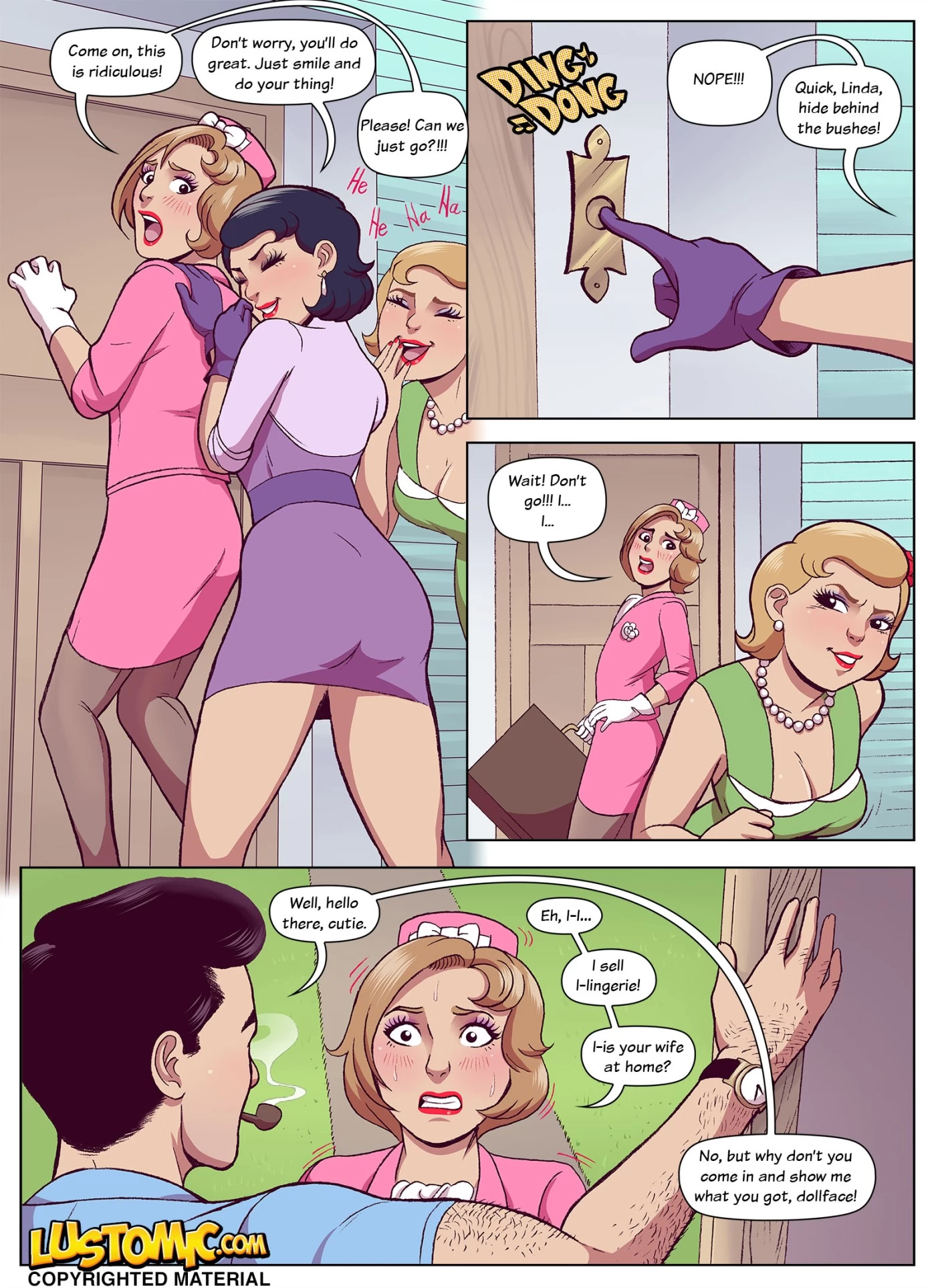 Door to Door Sissy porn comic picture 17