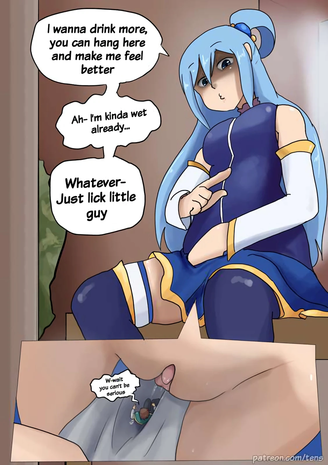Drunken Aqua porn comic picture 4