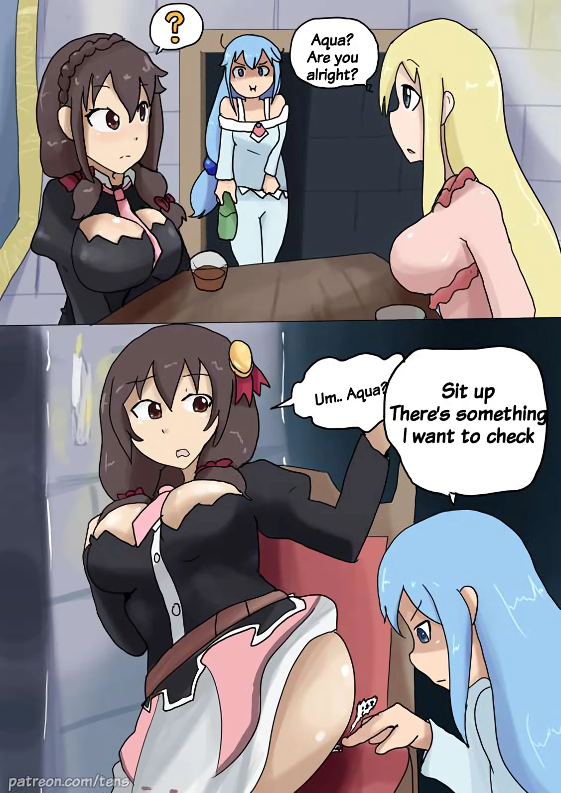 Drunken Aqua porn comic picture 8