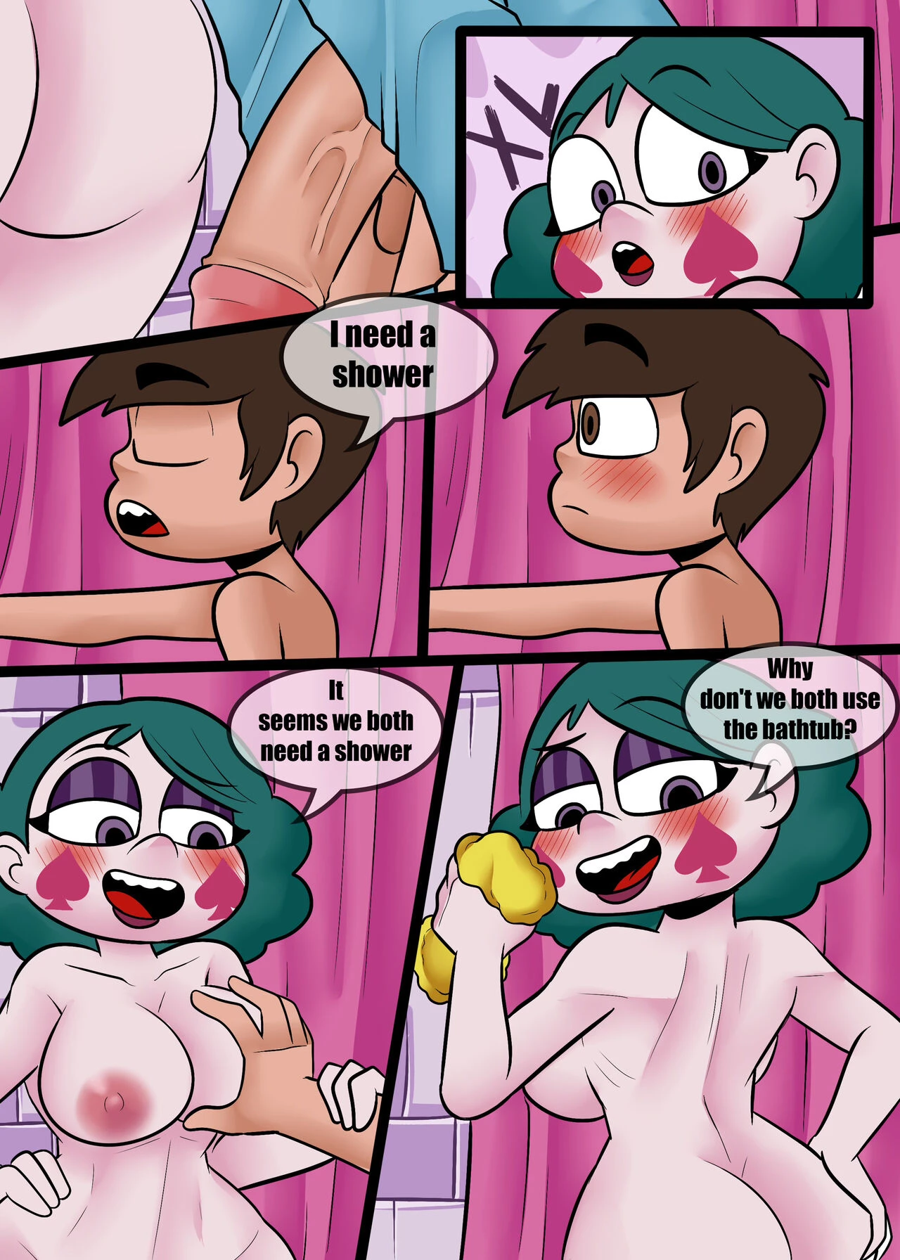 Eclipsa in the shower porn comic picture 3