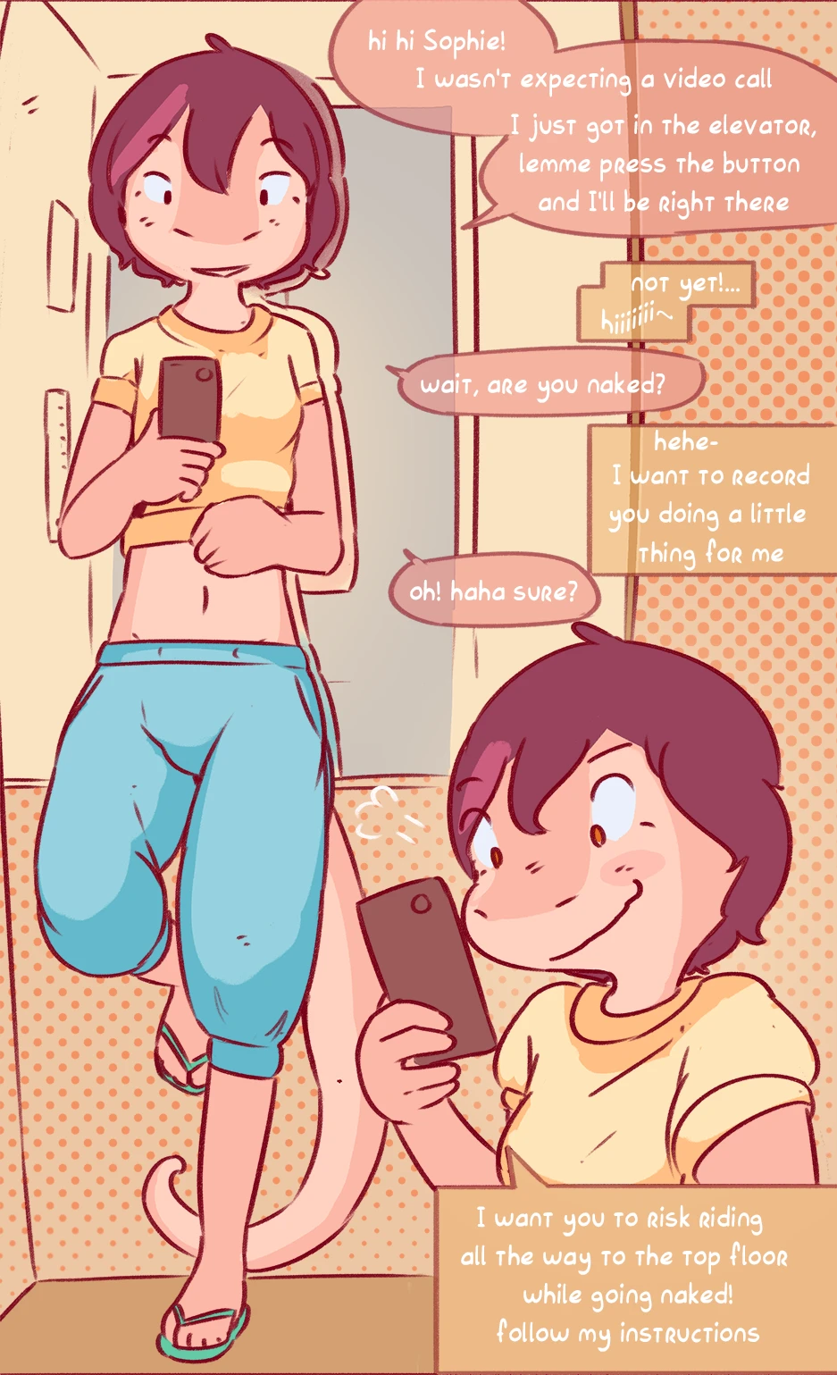 Elevator dares porn comic picture 1