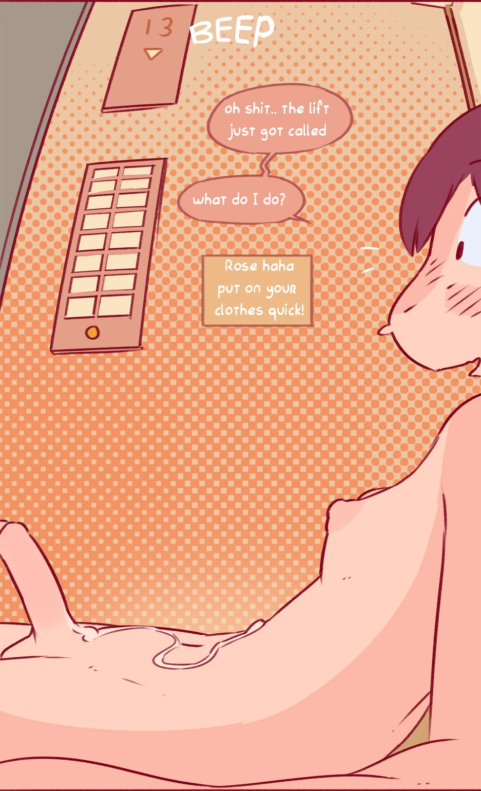 Elevator dares porn comic picture 16