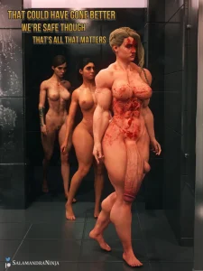 Ellie, Abby & Dina Shower porn comic picture 1
