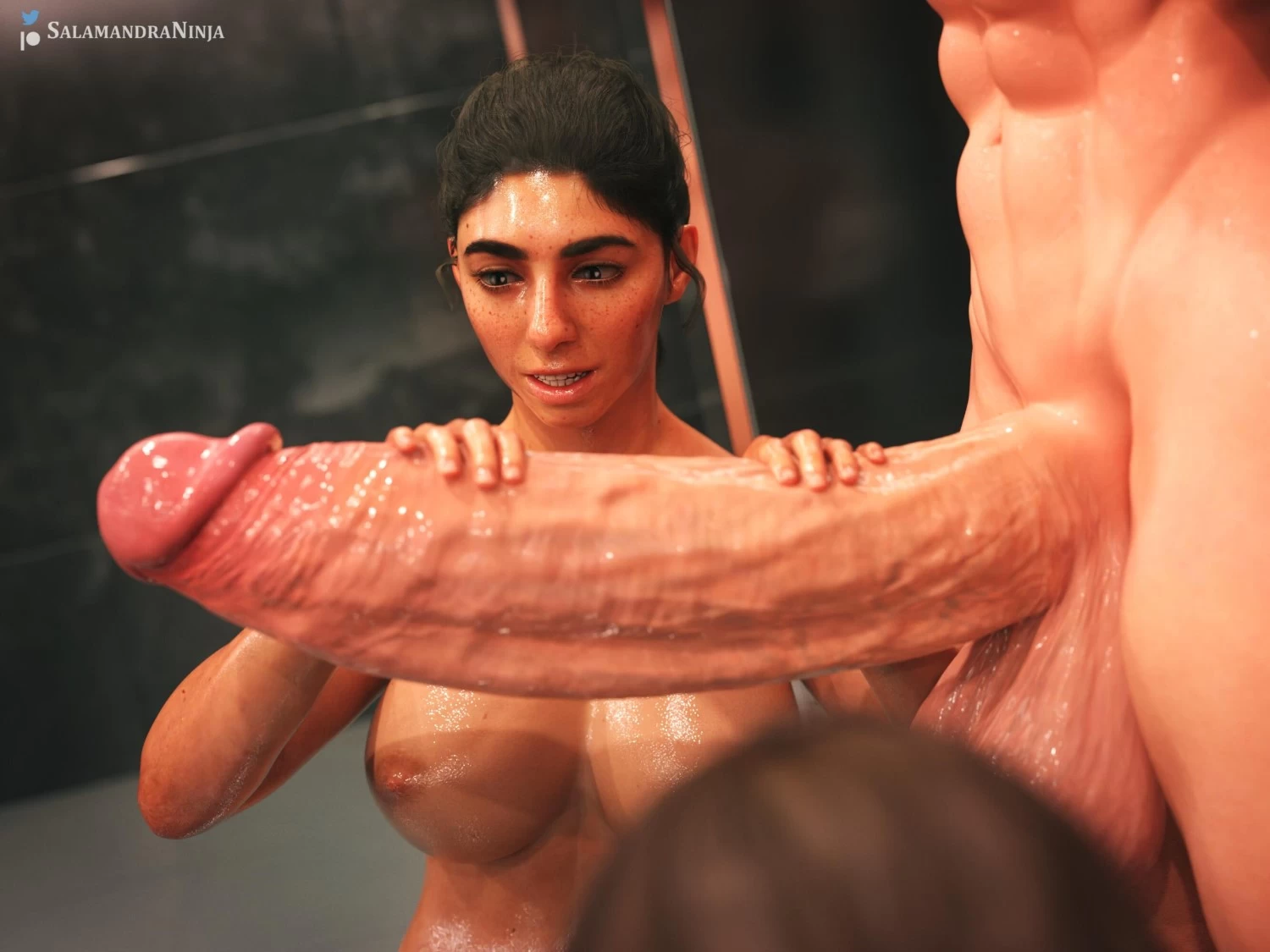 Ellie, Abby & Dina Shower porn comic picture 10