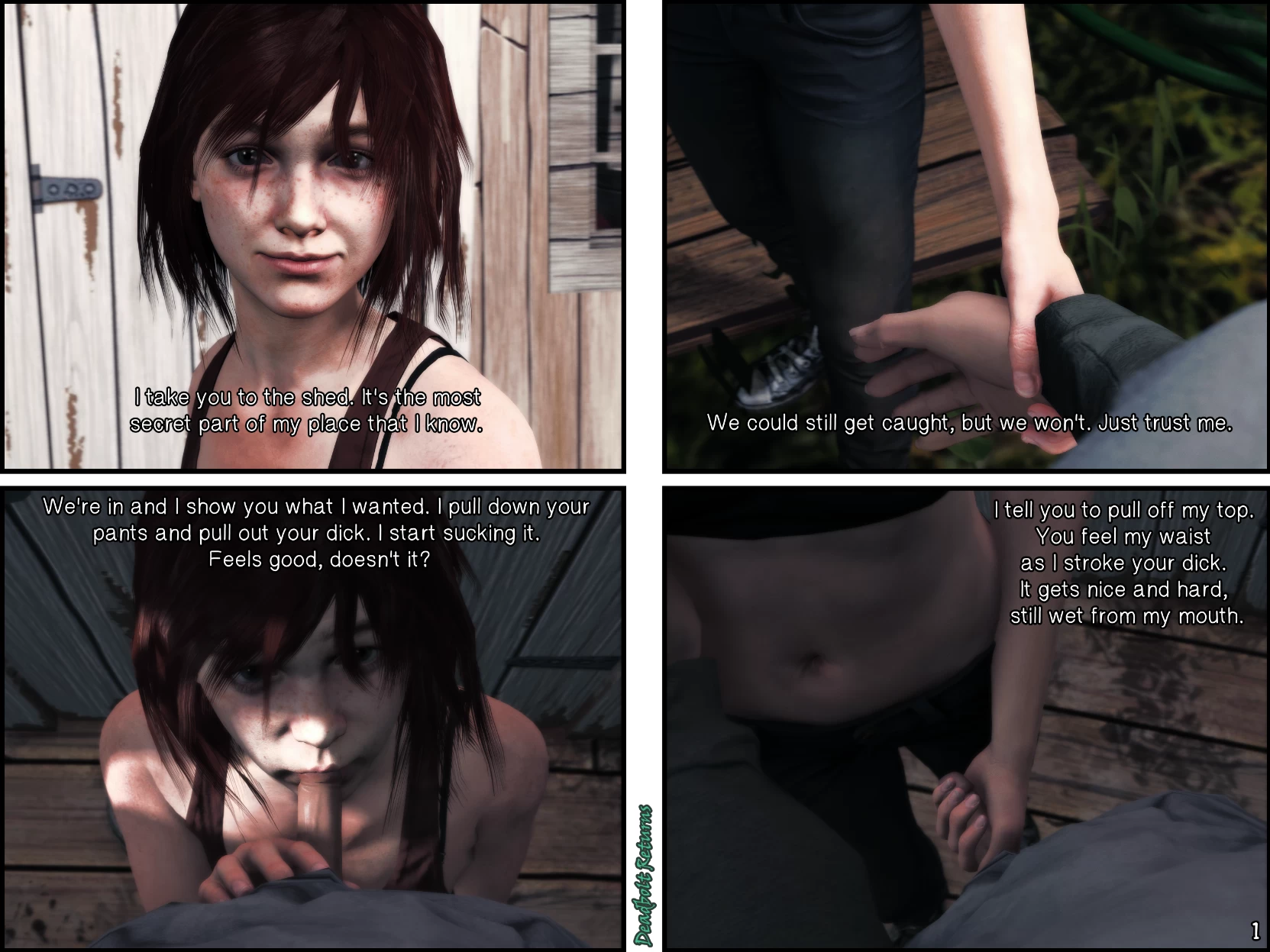 Ellie Wants You In The Toolshed porn comic picture 2