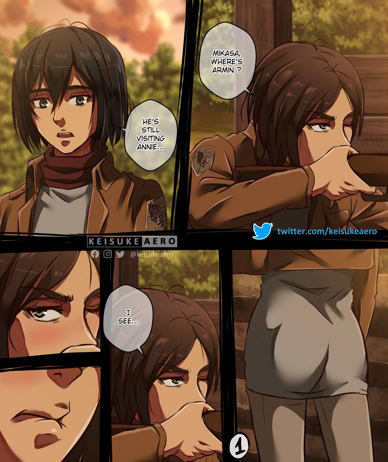 Eren x Mikasa porn comic picture 1