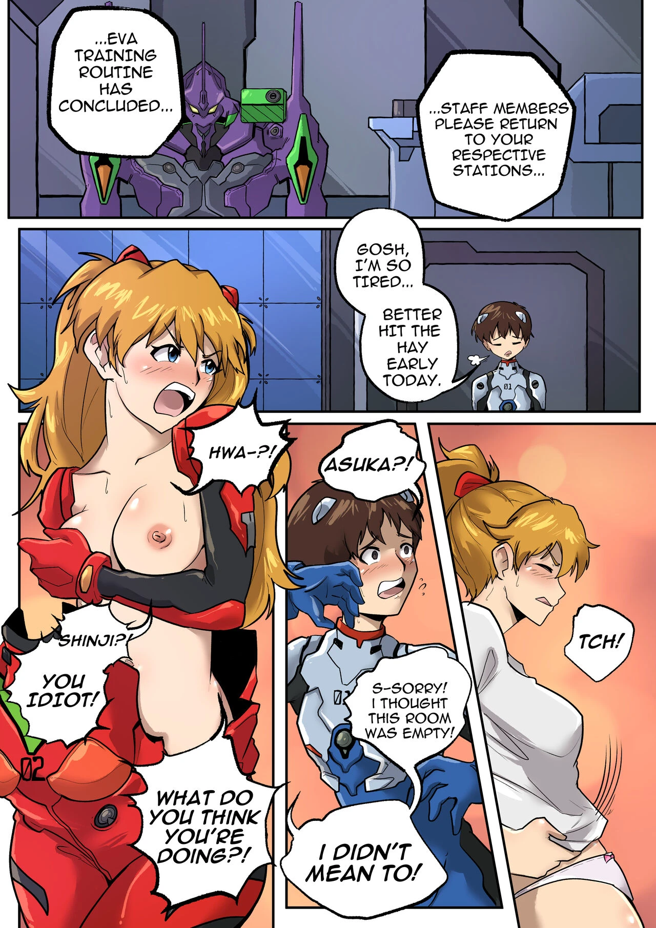 Evangelion Crossdressing porn comic picture 1