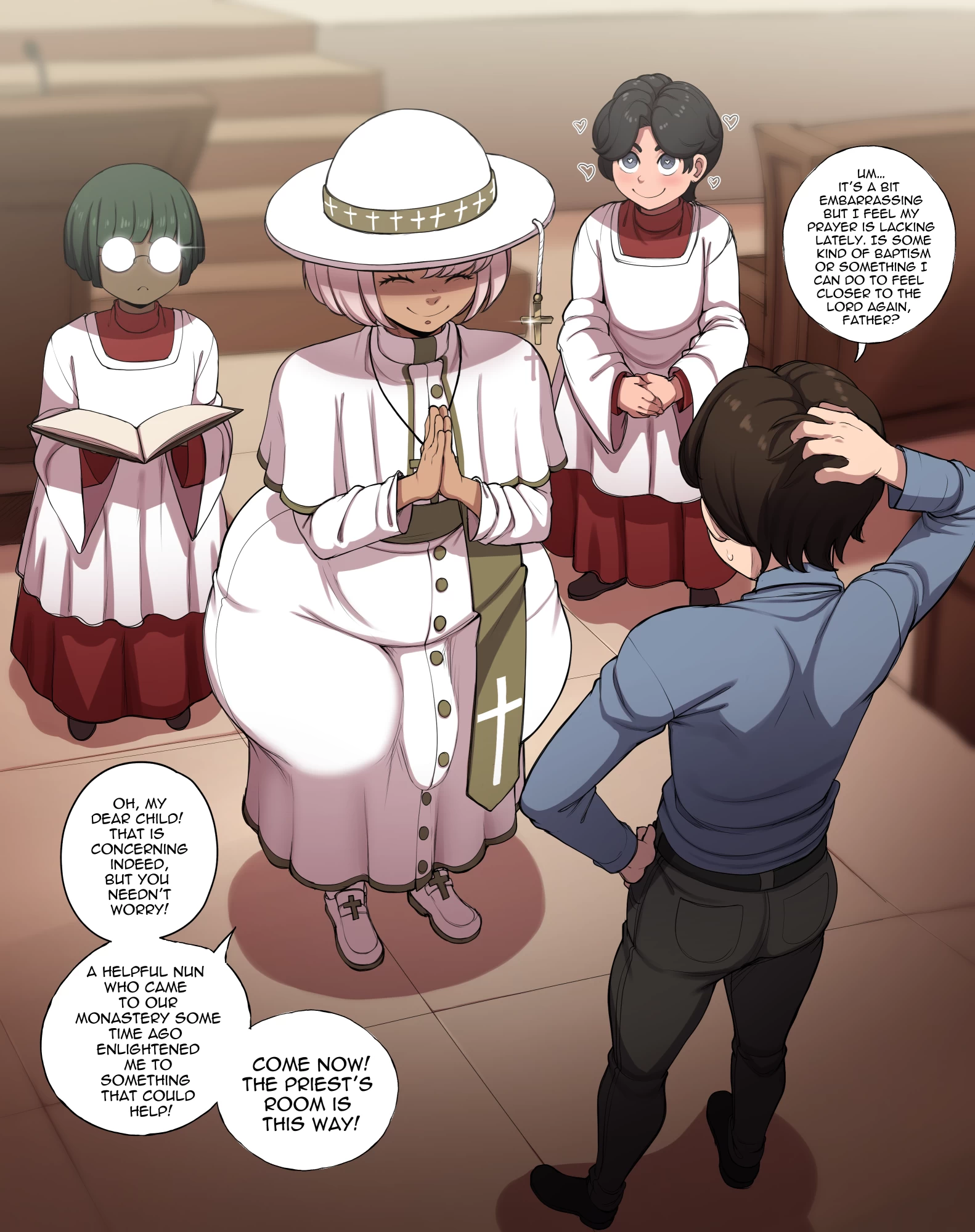 Father Adriel (Femboy Priest) porn comic picture 1