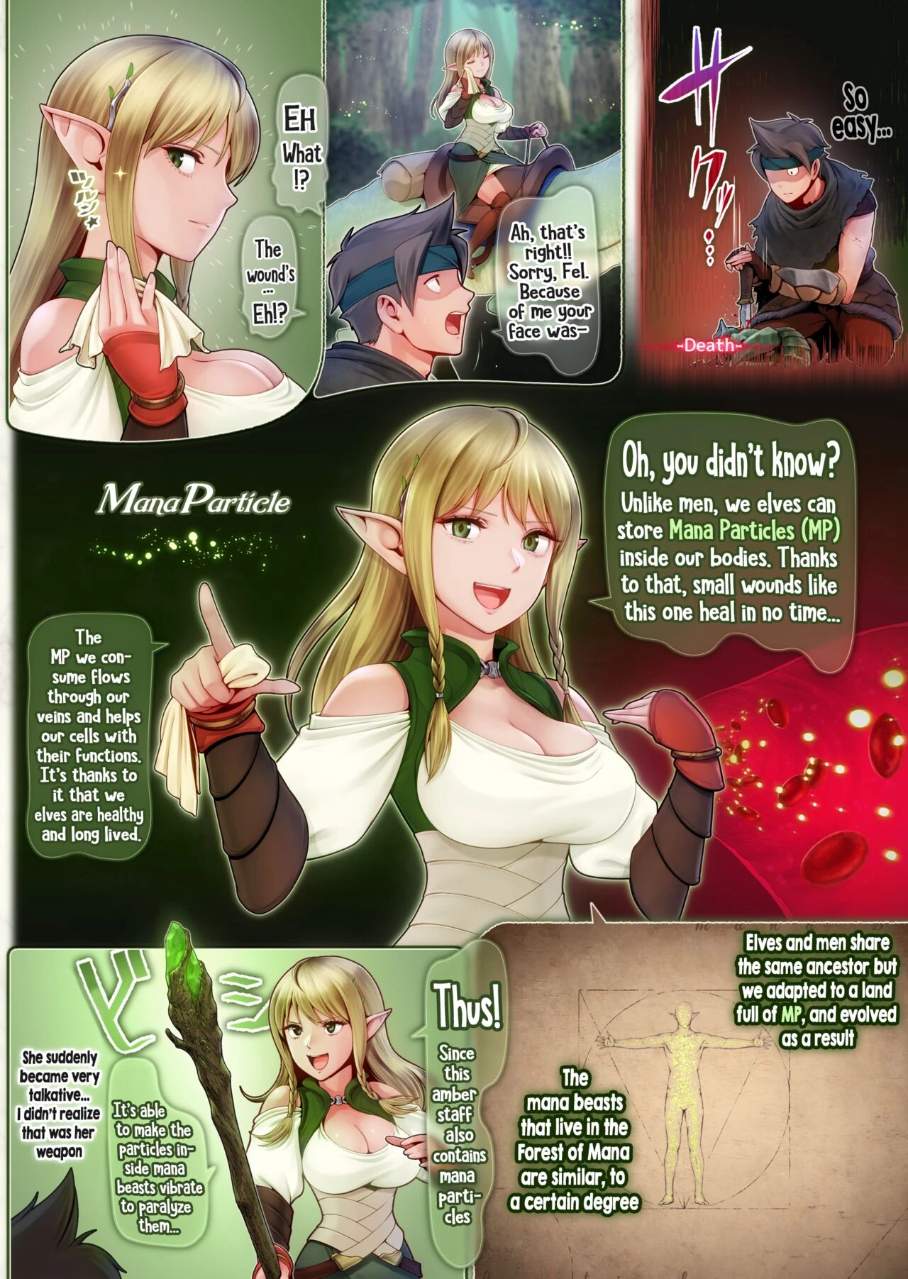 Fel and the Forest of Mana -The big titty elf healer recovers my stamina with her bodily fluids- porn comic picture 11