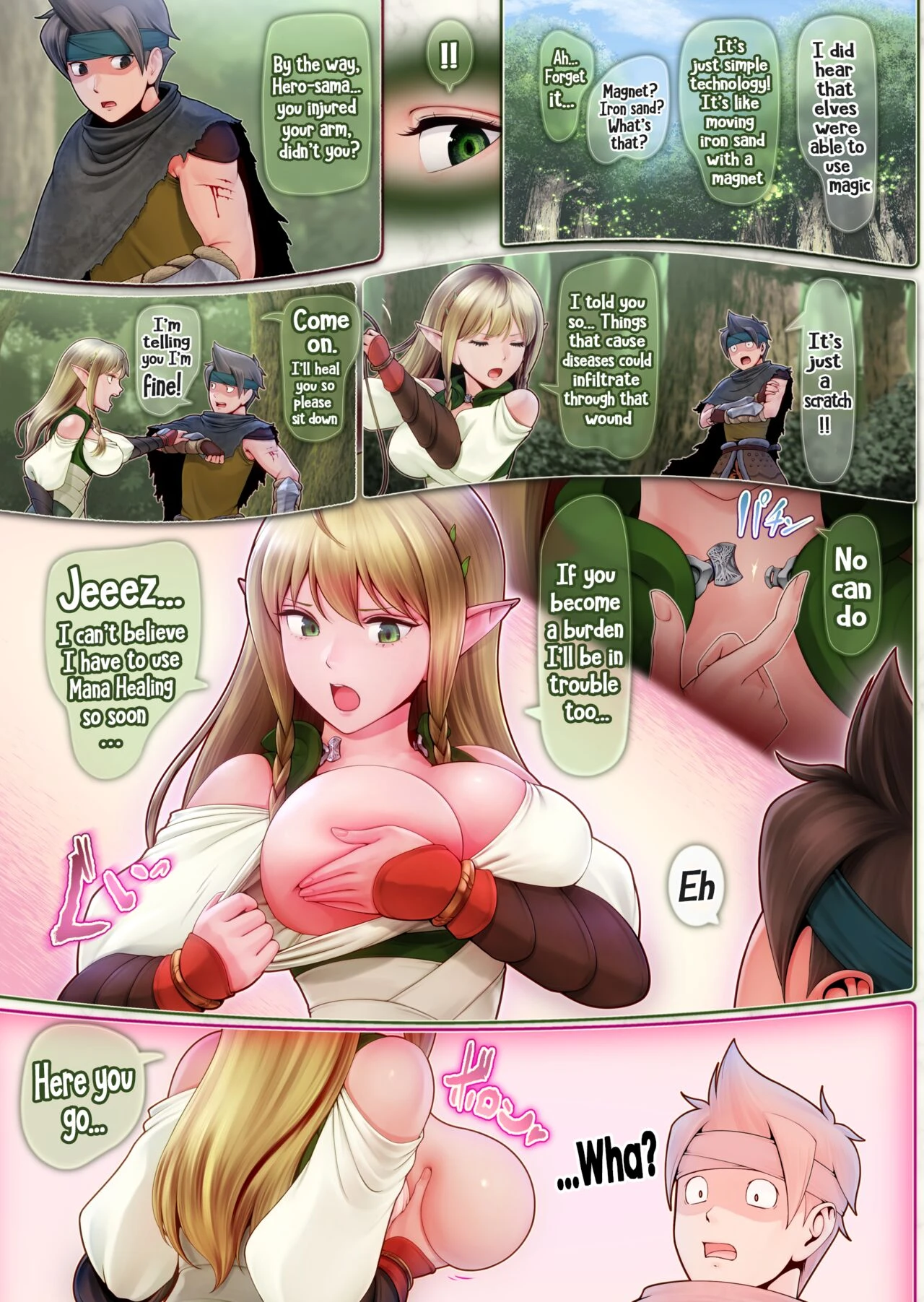 Fel and the Forest of Mana -The big titty elf healer recovers my stamina with her bodily fluids- porn comic picture 12